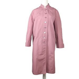 Vintage 70s Fleet Street mauve pink mid length raincoat jacket 12